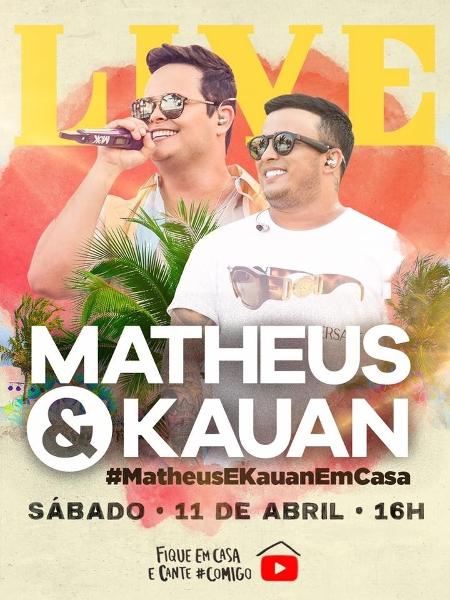 Matheus e Kauan anunciam show em live - divulgação/Facebook
