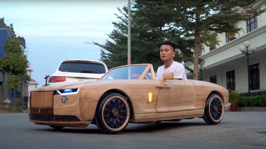 Youtuber faz Rolls-Royce Boat Tail em madeira - Reprodução