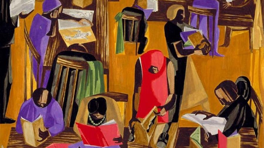 "A Biblioteca", de Jacob Lawrence - Jacob Lawrence