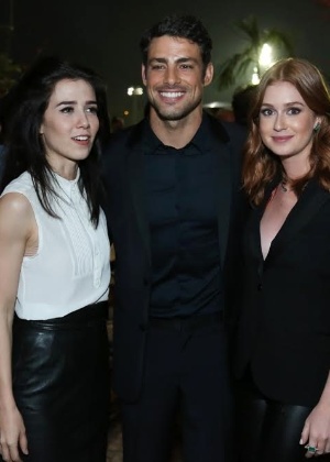 25.jul.2016 - Marjorie Estiano, Cauã Reymond e Marina Ruy Barbosa no lançamento da minissérie "Justiça" - Roberto Filho /Brazil News - Roberto Filho /Brazil News