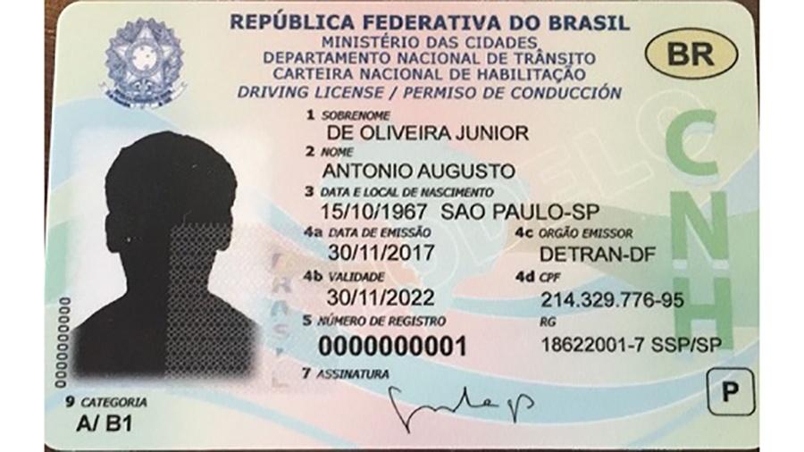 Nova CNH brasileira: cartão de plástico e com chip - Divulgação/Ministério das Cidades