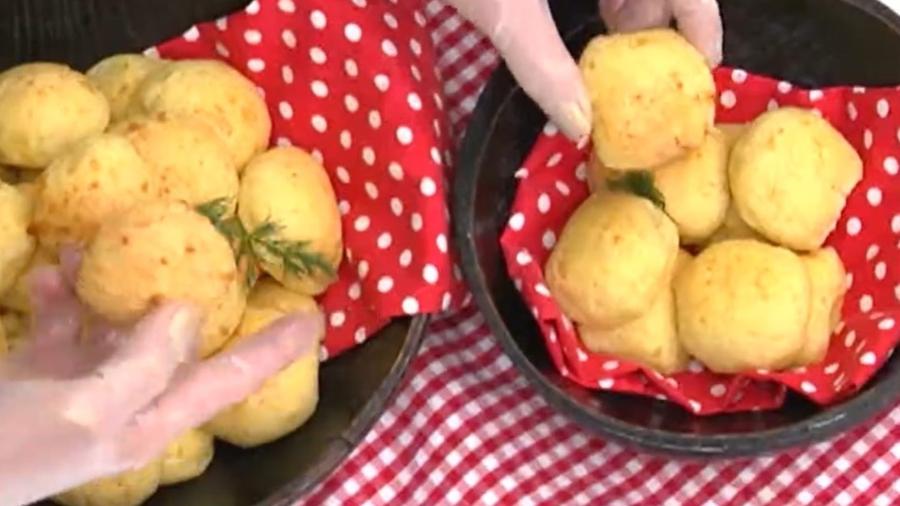 Pão de queijo de aipim feito por Ana Maria Braga - Reprodução/TV Globo