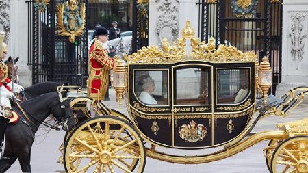 A Carruagem de Estado do Jubileu de Diamante da rainha Elizabeth 2ª será usada na primeira parte do trajeto - Reprodução/Royal Collection Trust - Reprodução/Royal Collection Trust