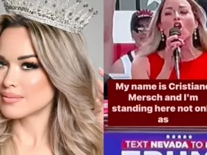 Miss brasileira defende Trump em comícios nos EUA e chama a atenção