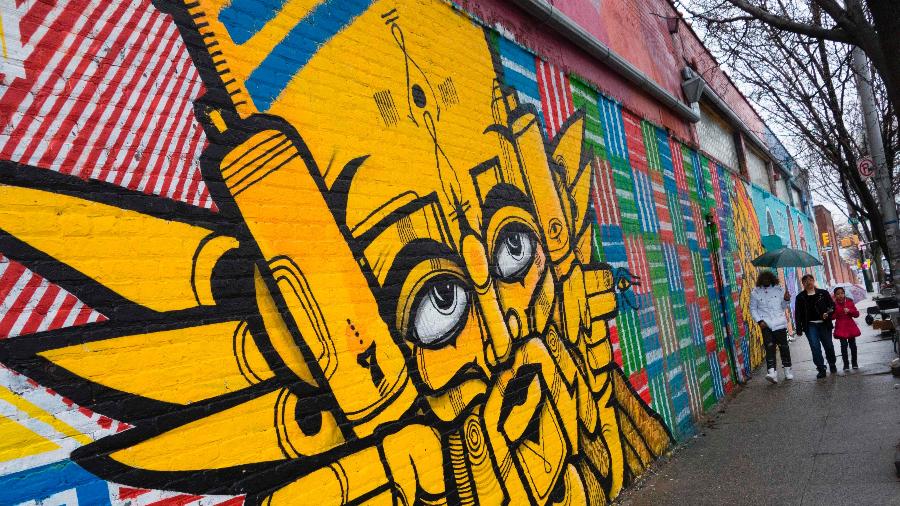 Muro grafitado no bairro do Bronx, em Nova York - Don Emmert/AFP