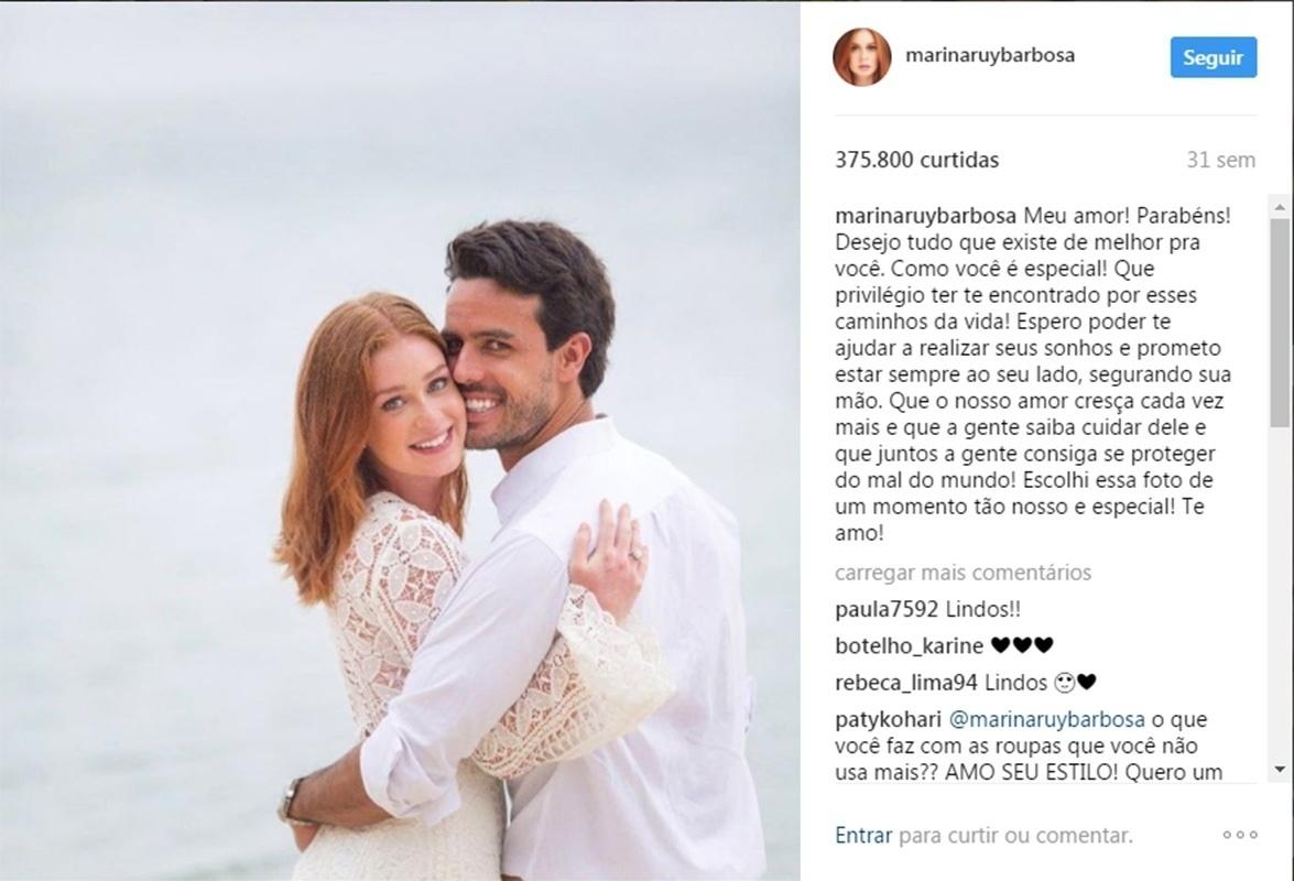 Em foto compartilhada em outubro de 2016, Marina aparecia com o vestido que se casou na Tailândia - Reprodução/Instagram/marinaruybarbosa
