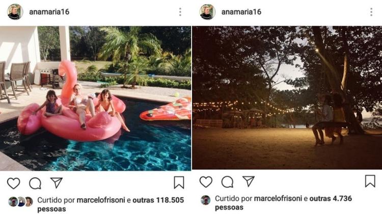 As fotos das férias de Ana Maria Braga também foram curtidas por Marcelo Frisoni - Reprodução/Instagram - Reprodução/Instagram