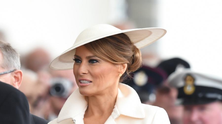 7.jun.2019 - Melania Trump em visita a Londres - Getty Images