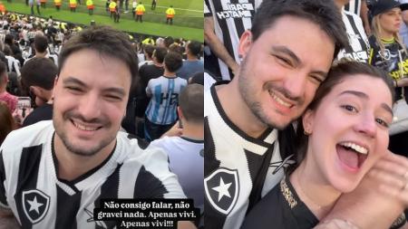 Felipe Neto se emocionou ao ver de perto a vitória do Botafogo na Libertadores