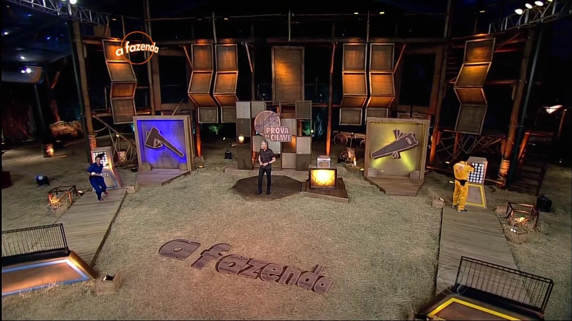 9.out.2015 - A terceira prova da chave foi disputada por Carla Prata e Thiago Servo - Reprodução/Record