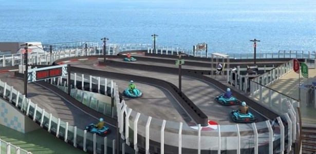 O kartódromo ao ar livre será uma das grandes atrações do Norwegian Joy - Divulgação/Norwegian Cruise Line