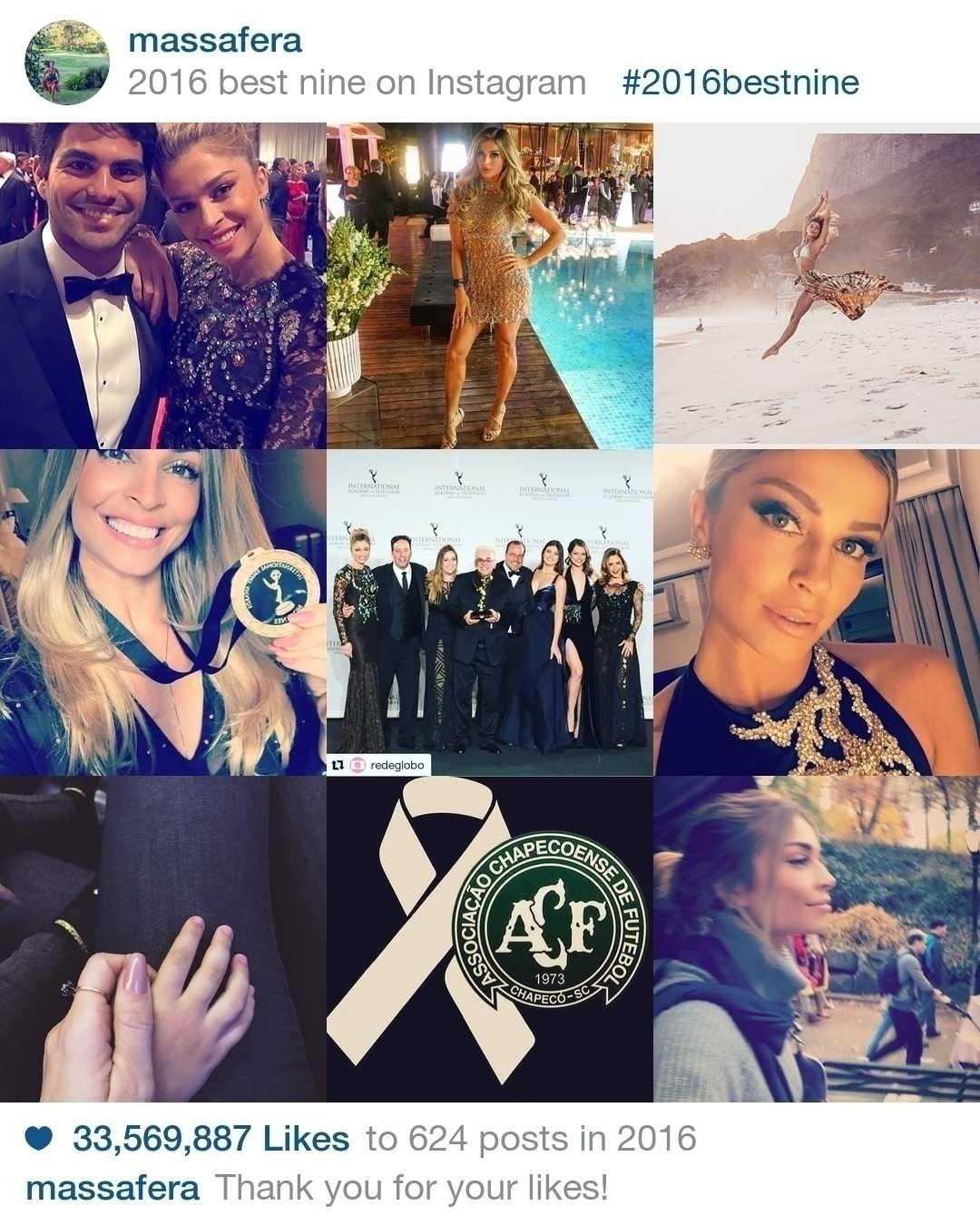 As fotos mais curtidas do Instagram de Grazi Massafera em 2016 - Reprodução/Instagram/2016bestnine