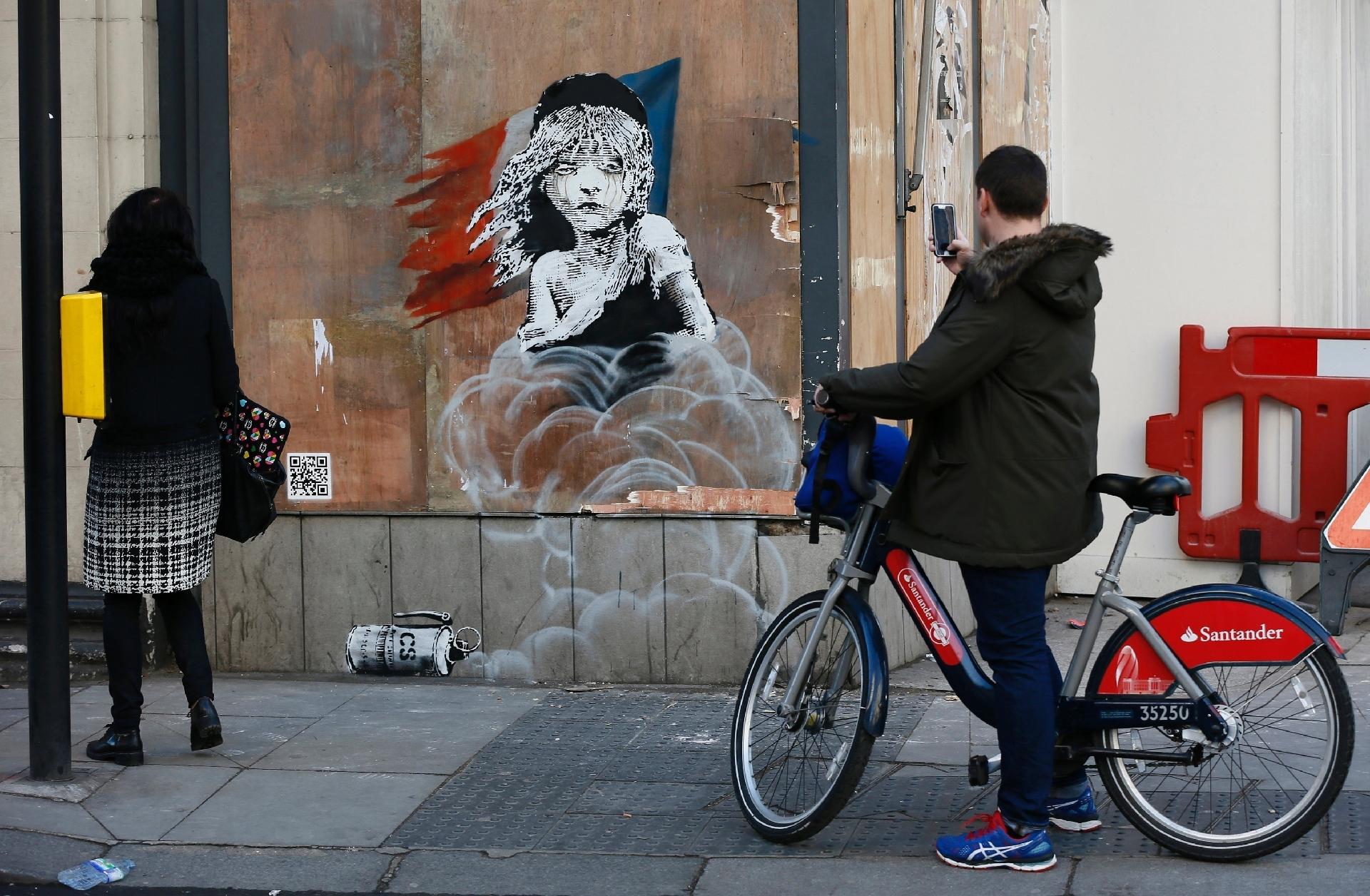 Obra de Banksy em Londres - Stefan Wermuth/Reuters