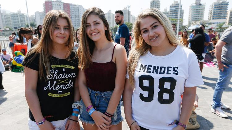 As amigas Giovanna Perioto, Sol Majoral e Giovanna Casaquia: Unidas por Shawn Mendes - Marco Antonio Teixeira/UOL - Marco Antonio Teixeira/UOL