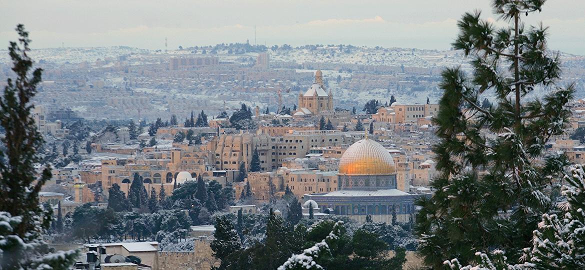Jerusalém, em Israel, sob a neve - Getty Images/iStockphoto