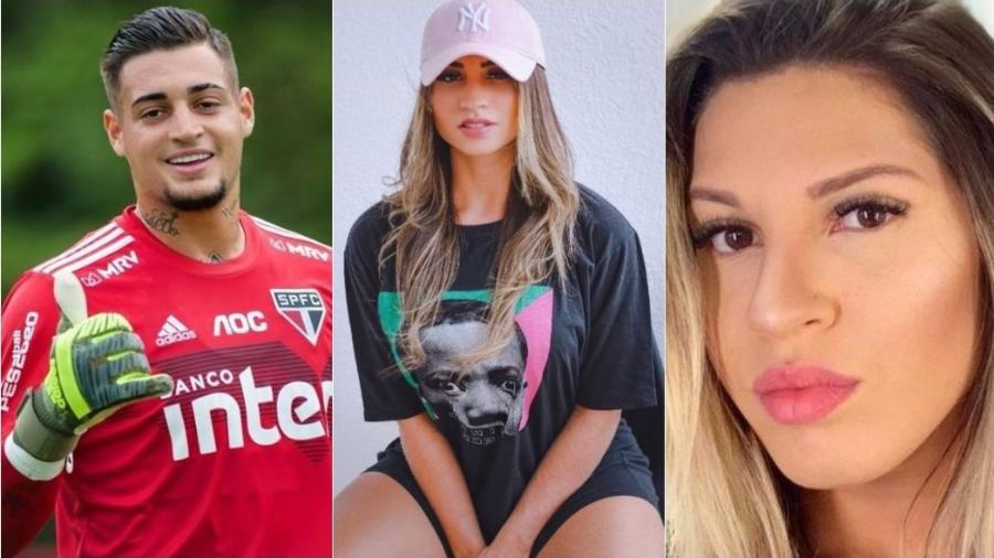 Namorada do goleiro Jean processa ex-mulher do atleta e pede R$ 500 mil - Montagem de fotos de reprodução/Instagram