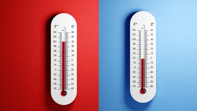 Termômetro frio e calor, quente, frio, choque térmico - iStock - iStock