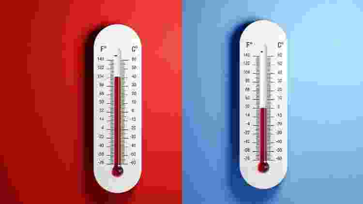 Termômetro frio e calor, quente, frio, choque térmico - iStock - iStock