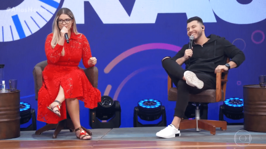 Marília Mendonça e Murilo Huff no "Altas Horas" - Reprodução / TV Globo