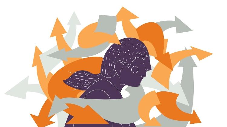 Pessoa com TDAH, mente cheia, ansiedade, cérebro - iStock - iStock