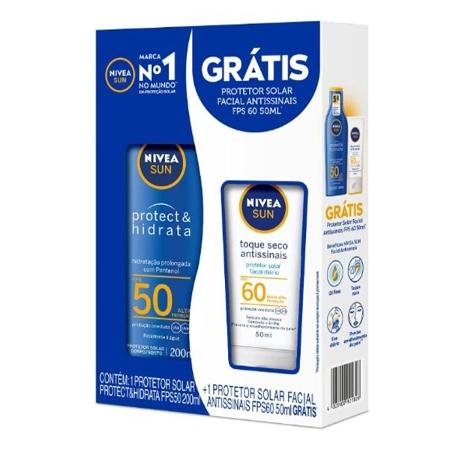 Kit Protetor Solar Protect & Hidrata FPS 50 + Protetor Facial FPS 60, da Nivea - Divulgação - Divulgação