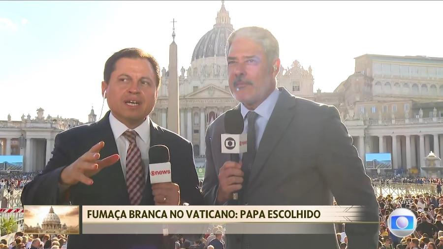 Gerson Camarotti e William Bonner em cobertura do Conclave, no Vaticano Gerson Camarotti e William Bonner em cobertura do Conclave, no Vaticano