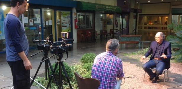 O produtor Dudu Magnani entrevista Falcão para o especial "Aos Nossos Campeões" - Divulgação - Divulgação