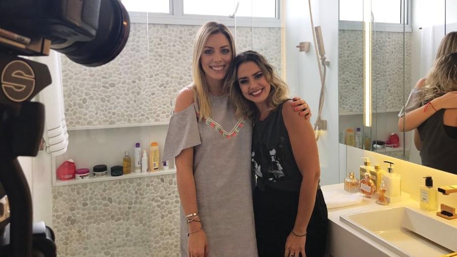 Fabiana Justus e Bruna Calmon na primeira gravação de "Conversa no Banheiro", do GNT - Divulgação