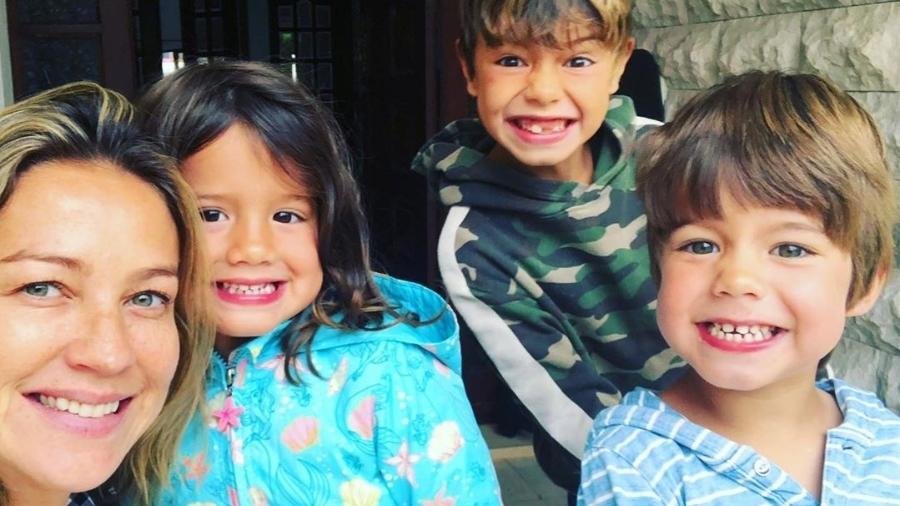 A atriz Luana Piovani com os filhos Dom, Bem e Liz: "Não tem manual para ser mãe" - Arquivo pessoal
