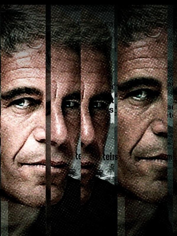 Arte da série documental "Sobrevivendo a Jeffrey Epstein", do Lifetime