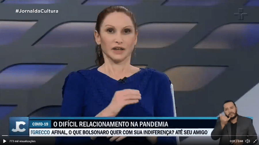 Natalia Pasternak no Jornal da Cultura - Twitter/Reprodução