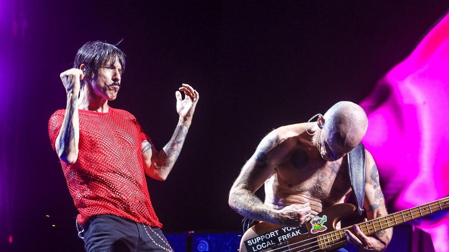 Red Hot Chili Peppers durante apresentação em São Paulo