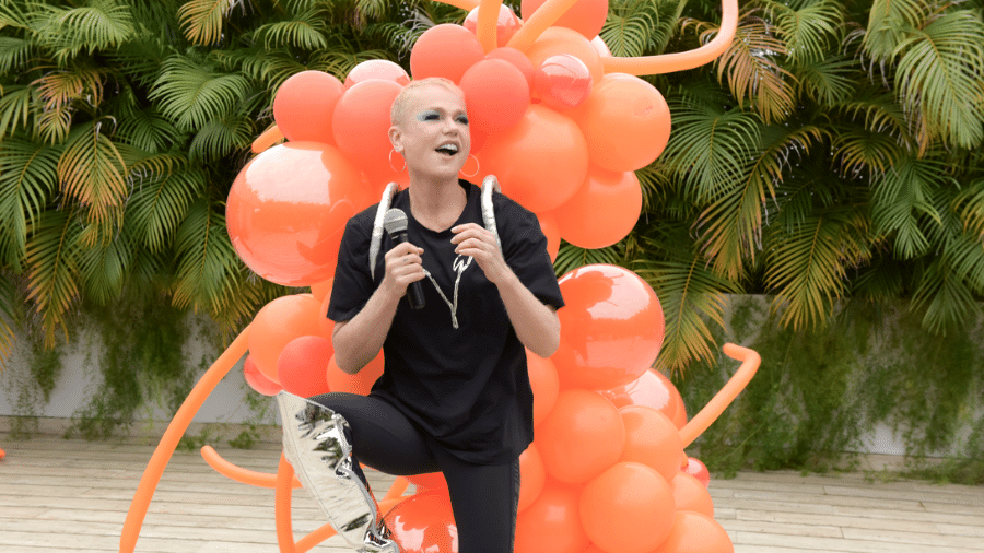 Xuxa em ensaio para apresentação no Rock in Rio