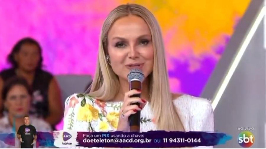 Eliana se emociona no palco do Teleton