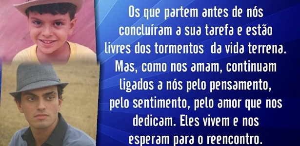 André Lucas fez questão de prestar uma homenagem ao filho de Nizo e Brita - Reprodução/facebook - Reprodução/facebook