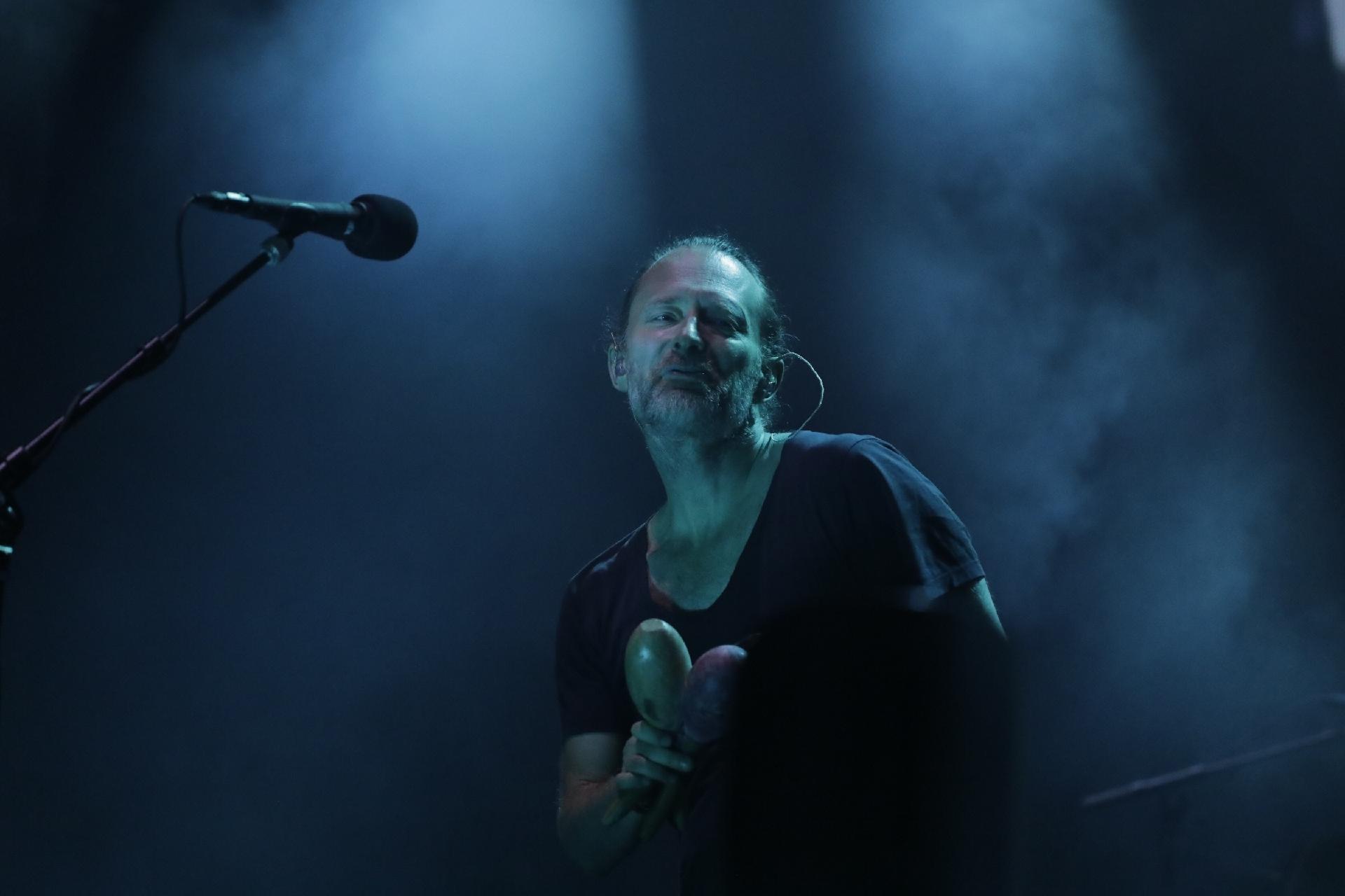 Thom Yorke se apresenta com sua banda, Radiohead, no Soundhearts Festival, no Allianz Parque, em São Paulo - Simon Plestenjak/UOL