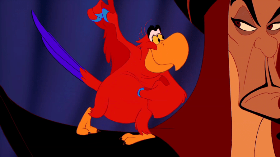 O personagem Iago em "Aladdin" (1992) - Divulgação