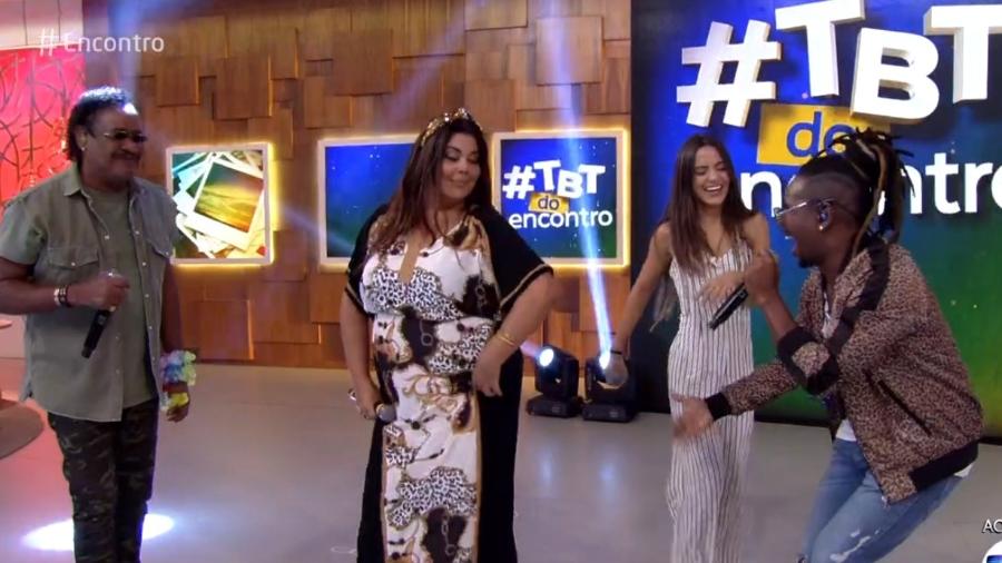 Fabiana Karla dança com "É o Tchan" no "Encontro" - Reprodução/Globo
