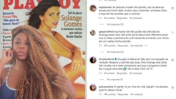 Lumena relembra ensaio nu de Solange Gomes após críticas de sexo em reality