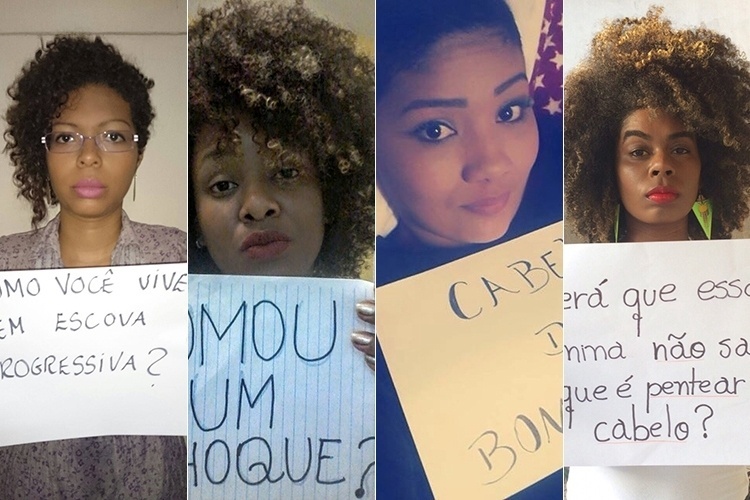 Mulheres mostram as ofensas que já ouviram sobre cabelo crespo ou cacheado - Montagem/UOL