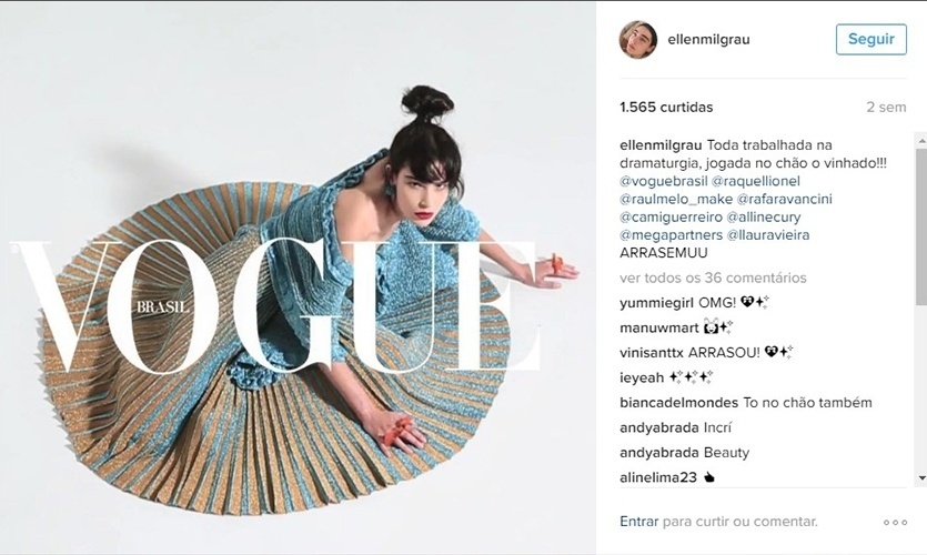 Ellen Milgrau faz ensaio para a "Vogue" - Reprodução/Instagram/ellenmilgrau