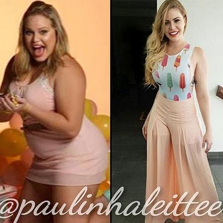 Ex-BBB Paulinha compara seu corpo antes e depois de perder 44 quilos - Reprodução/Instagram