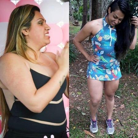 Após emagrecer 22 kg, Samanta focou no ganho de massa e já conquistou 13 kg de músculo  - Arquivo pessoal