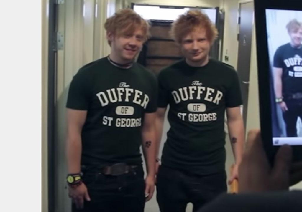 Rupert Grint (à esquerda) e Ed Sheeran - Reprodução