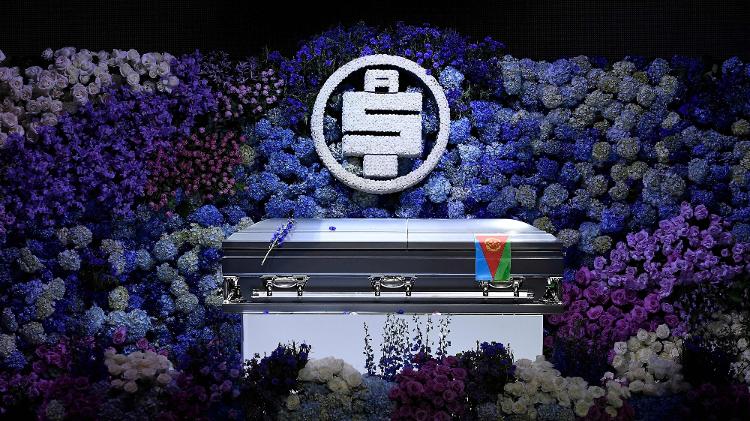 Funeral do rapper Nipsey Hussle, no Staples Center, em Los Angeles - Kevork Djansezian/POOL/AFP - Kevork Djansezian/POOL/AFP