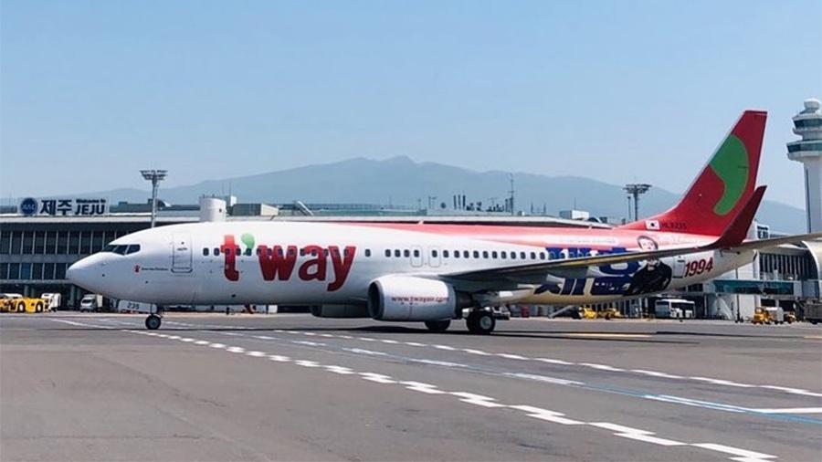Aeronave da companhia T"way Air - Reprodução/Instagram/@twayair