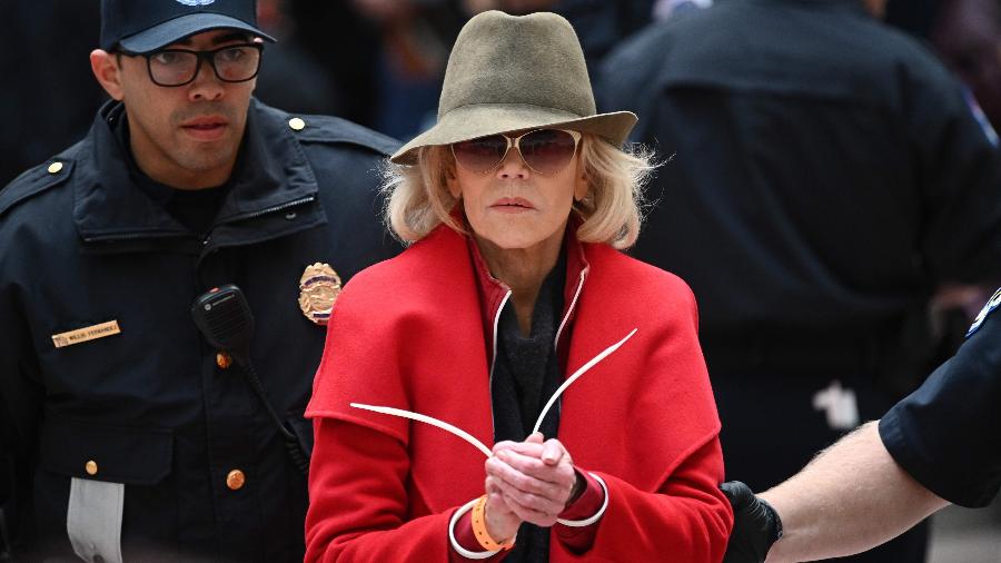 A atriz Jane Fonda é detida pela polícia norte-americana - Mandel NGAN / AFP