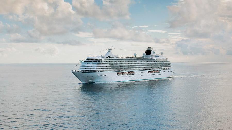 O navio Crystal Serenity, da Crystal Cruises, comporta 980 passageiros - Divulgação/Crystal Cruises