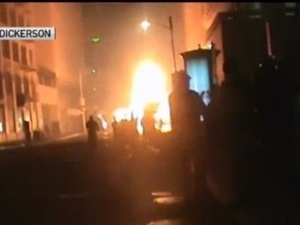 Explosão durante as gravações de Matrix 4, em São Francisco - Reprodução/NBC - Reprodução/NBC