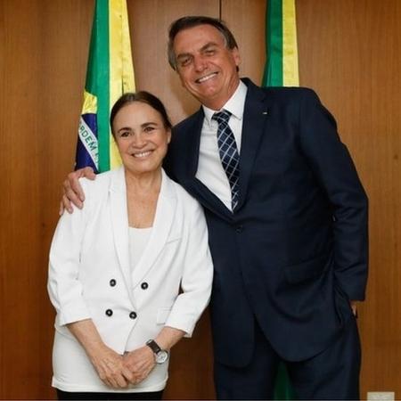 Regina Duarte e presidente Jair Bolsonaro - Carolina Nunes/PR - Carolina Nunes/PR